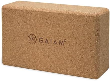 Gaiam Natural Cork Yoga Block, Non-Slip Brick for Pilates & Balance | 100% natural cork with non-slip grip & rounded edges. Eco-friendly foam alternative for yoga, Pilates, balance & meditation.
