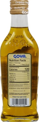 Goya Extra Virgin Olive Oil, Evoo, Mediterranean Kitchen Staple, 8.5 Fl Oz | Cold Pressed, EVOO for Cooking, Polyphenol Rich