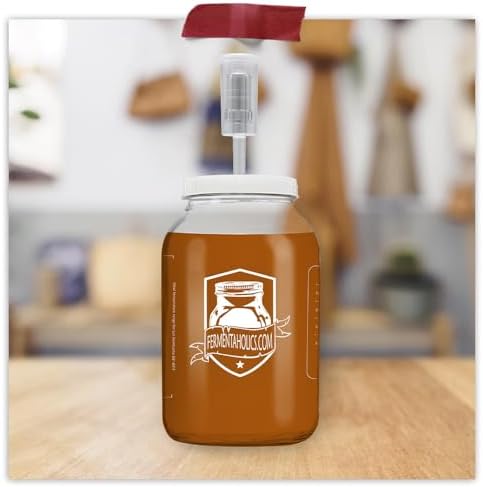Airtight One Gallon Standard Fermentation Lid Gasket with Airlock - Turns Gallon Jar Into A Fermenter - Hard Kombucha, Beer, Wine, Cider, (S-Airlock)