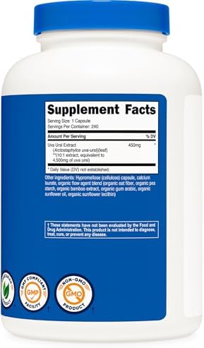 Nutricost Uva Ursi Extract 240 Capsules for 240 Servings Per Bottle
