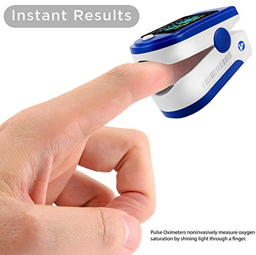 FL350 Blue Pulse Oximeter with Carrying Case, Lanyard & Batteries
