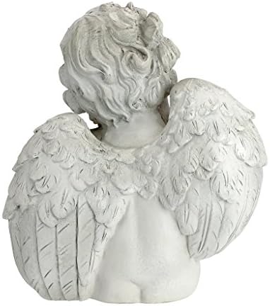 Design Toscano JE101261 Angel of Meditation Shelf Sitting Statue, 13 Inch, Polyresin, Antique Stone