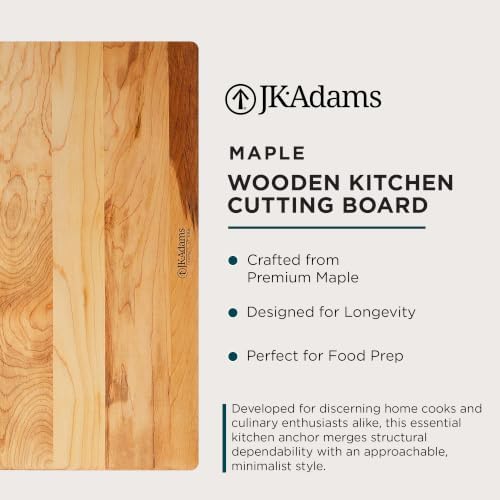 J.K. Adams 17"x14" Wooden Kitchen Cutting Board, Rectangular Chopping Block