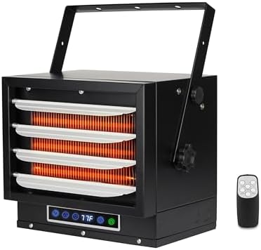 Vie Air 7500W Portable Hard-Wire Installation Garage Heater With Remote and Vertical and Horizontal Air Flow