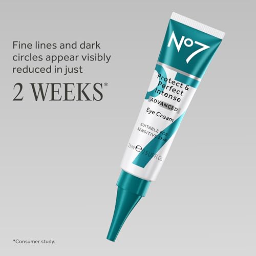 No7 Protect & Perfect Intense Advanced Under Eye Cream, 0.5 Fl Oz | Hyaluronic Acid & Shea Butter, For Dark Circles, Revives Tired-Looking Eyes