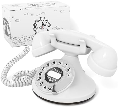 Opis FunkyFon Cable: A Vintage Landline Telephone, The Retro Phone Green for Home, and Old Fashioned Telephones in red