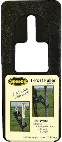 SpeeCo Metal T-Post Puller - 17 lb Quick Fence Removal | Innovative Slot for Tractor, Chain, Jack, or S-Hook Applications, Farm, Ranch