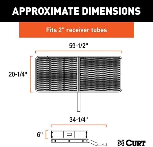 CURT 18150 Cargo Basket Hitch Trailer Hitch Cargo Carrier, 500 lbs. Capacity, 59-1/2-Inch x 20-1/4-Inch x 5-1/2-Inch, Fits 2-Inch Receiver