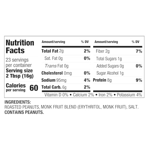 PBfit No Sugar Added Peanut Butter Powder 13 Oz, 8g Protein