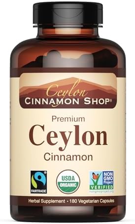 Organic Ceylon Cinnamon Capsules, USDA Certified Supplement - 90 Count | Premium Grade, True Sri Lankan Variety, Cinnamomum Verum, All-Natural, Non-GMO, Gluten Free, Made in the USA (GMP)