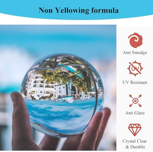 Epoxy Resin, 32OZ Epoxy Resin Crystal Clear, Not-Yellowing No-Bubble, Self Leveling Easy Pour/Mix 1:1 Casting Kit & Coating for DIY Jewelry Making