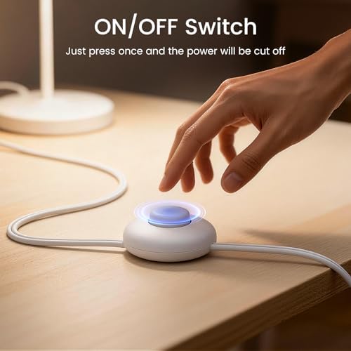 2 Pack 12 Feet 3 Outlets with Hand/Foot Switch Extension Power Cord.