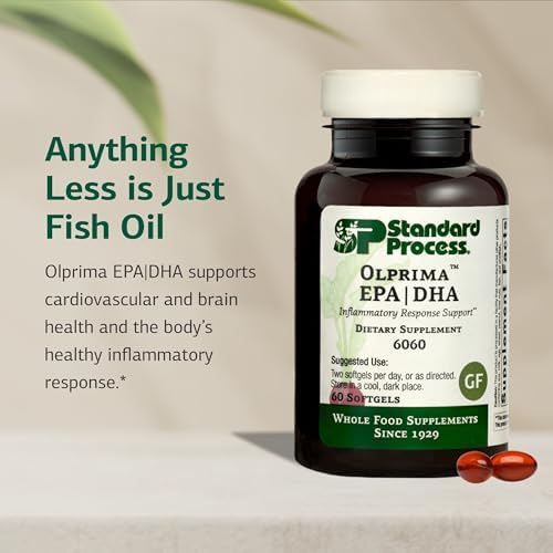 Standard Process Olprima EPA|DHA, Omega-3 Oil Brain Health, 60 Softgels
