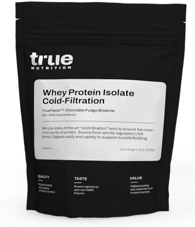 True Nutrition Whey Protein Isolate, Unflavored, 1lb | Cold-Filtered, 30g Protein per Serving, Unsweetened, No Additives, Keto, Gluten Free, Lactose Free, Non-GMO
