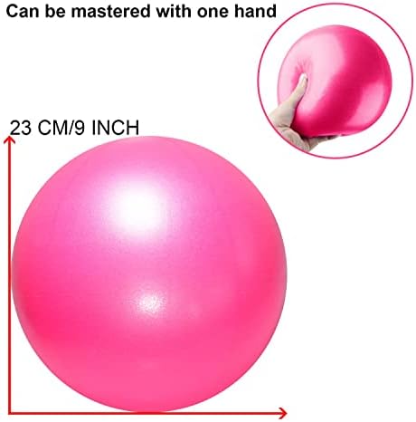 2 Pcs Pilates Ball 23cm Small Exercise Ball Stability Ball for Yoga Barre Core Training and Physical Therapy- Comes with Inflatable Straw
