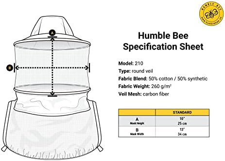 Humble Bee 210 Polycotton Beekeeping Veil with Round Hat