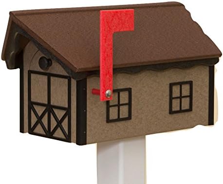 Recycled Poly Plastic Barn Mailbox USA Handmade (Weatherwood)