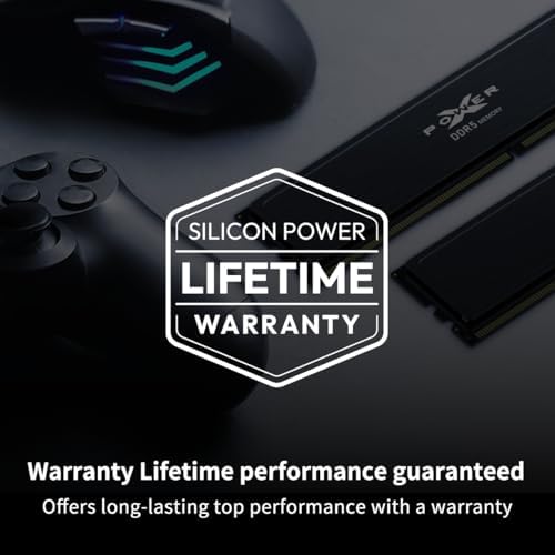 Silicon Power Value Gaming DDR5 32GB (2x16GB) 6000MT/s (PC5-48000) 288-pin CL30 1.35V UDIMM Desktop RAM Computer Memory SP032GXLWU60AFDJ