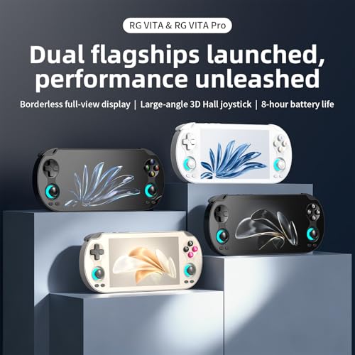 Aivuidbs RG VITA PRO Handheld Game Console RK3576 RGVITA PRO Dual OS Android 14 and Linux System 5.5" IPS INCELL touchscreen 5000mAh Supports WiFi Bluetooth HDMI NEW-RGVITA PRO-Black