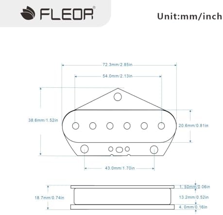 FLEOR Alnico 5 Guitar Pickups - TL Bridge & Neck Pickup (Chrome) for TL Style Guitar