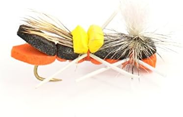 The Fly Fishing Place Chernobyl Ant and Foam Hopper Fly Fishing Flies Assortment - 12 Flies - 2 Each of 6 Trout Bass Flies with Fly Box