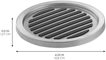 iDesign Forma Brushed Stainless Steel Drink Coasters for Home Counters, Kitchen, Dining Room, Living Room, Patio, Coffee Table, Set of 4, Black