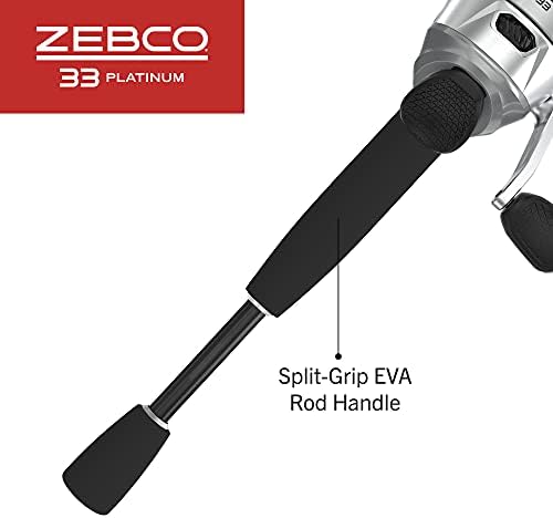 Zebco 33 Platinum Spincast Reel and Fishing Rod Combo, Anti-Reverse Clutch
