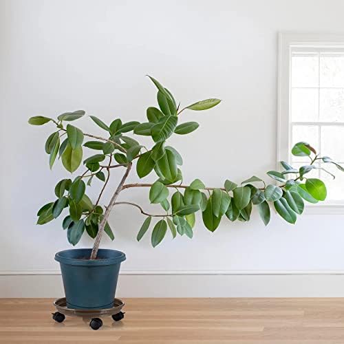 Skelang 13" Plant Caddy, Movable Plant Stand Pot Saucer, Plant Pallet Tray Trolley with Casters, Plant Dolly for Garden Planter, Deck Potted Plant