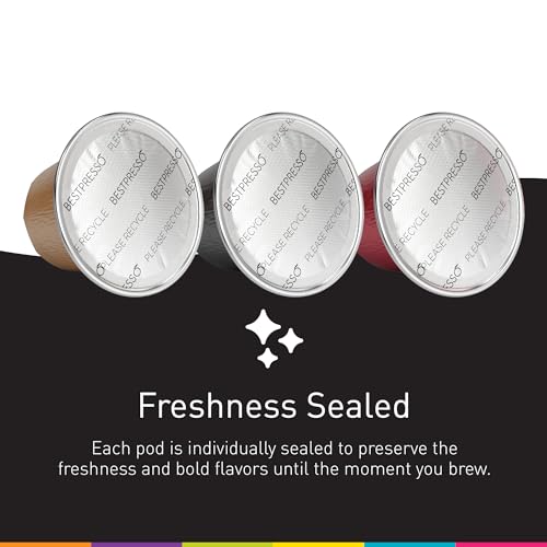 Bestpresso Coffee for Nespresso Original Machine 120 Aluminum pods Certified Genuine Espresso Variety Pack mix Flavored and Dark roast