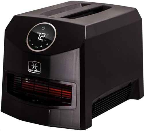 Heat Storm Mojave Indoor Ultra Lightweight Portable Infrared Space Heater - 1500 Watts - Built in Thermostat & Overheat Sensor - Remote Control