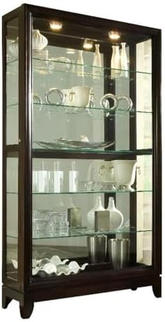 Pulaski Two Way Sliding Door Curio, 46 by 15 by 83-Inch, Chocolate Cherry Finish, Dark Brown