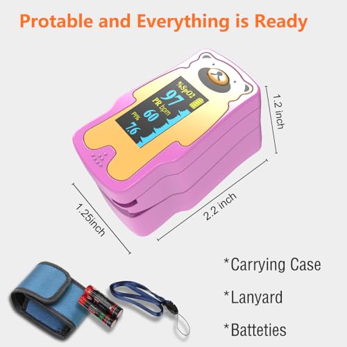 Pediatric Pulse Oximeter, OLED Display Oxygen Monitor Fingertip for Children, Baby & Kids, Blood Oxygen Saturation Monitor (SpO2)