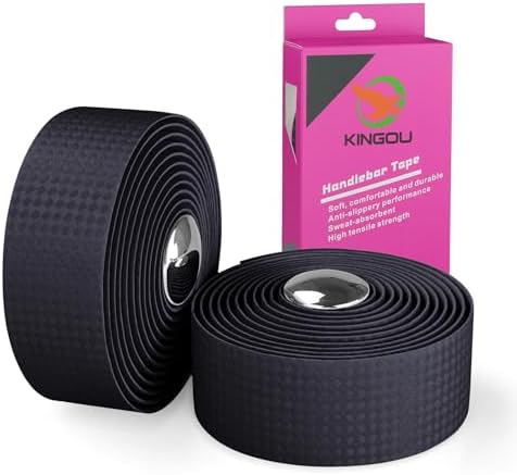 KINGOU Carbon Fiber PU Leather Road Bike Handlebar Tape Bar Tapes - 2PCS Per Set