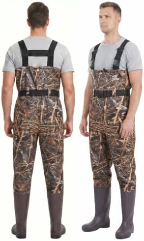 Waders for Men Waterproof Women Fishing Chest Wader with Boots | 2-Ply Nylon/PVC, for hunting & fishing, with boot hanger