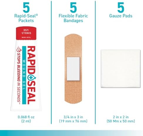 Rapid-Seal Hemostatic Wound Gel, 2 Tube, Stops Bleeding in Seconds