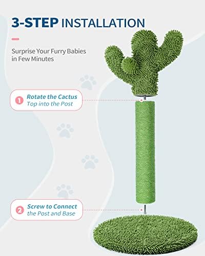 Made4Pets Cactus Cat Scratching Post for Small Indoor Cats & Kittens, 21.7"
