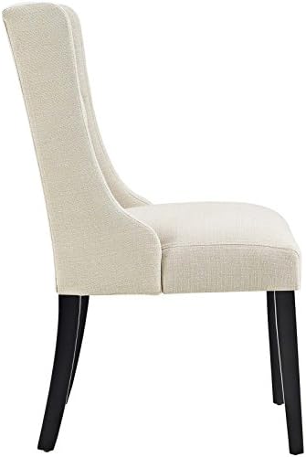 Modway Baronet Modern Tufted Upholstered Fabric Parsons Kitchen and Dining Room Chair in Beige