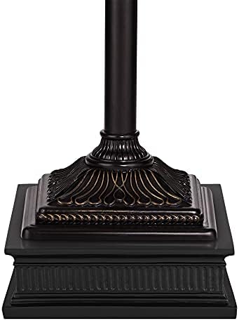 Regency Hill Garver 72 1/2" Tall Bronze Side Light Torchiere Floor Lamp | Traditional 2-Light Adjustable Gooseneck Arm 5 Oiled Rubbed Amber Glass Shades for Living Room Reading House Bedroom Home