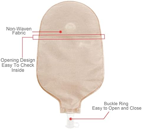 15PCS One-Piece Urostomy Bag Drainable Pouches for Ostomy | with Measure Card,Urostomy Supplies for Colostomy Ileostomy Stoma Care, Cut-to-Fit