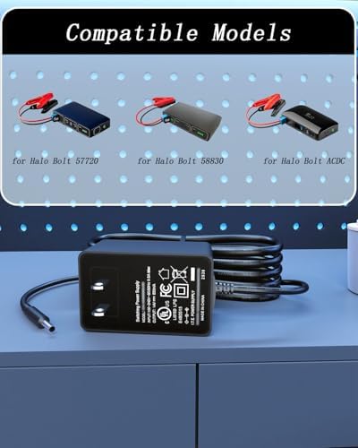 14V Charger for Halo Bolt Car Jump Starter 57720 58830 Bolt ACDC Wireless, Bolt Air Replacement AC Adapter Power Supply Charging Cord 6Ft