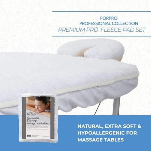 ForPro Fleece Massage Pad Set, 31Wx72L in, Hypoallergenic | for Massage Table Face Cradles, Face Rest Covers, Headrest Covers, Spa Cradle Covers, Salon & Spa Essentials