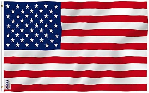 ANLEY Fly Breeze American National Flag 4x6 Foot Polyester - Vivid Color and Fade proof - Canvas Header and Brass Grommets - Banner Flags 4 X 6 Ft