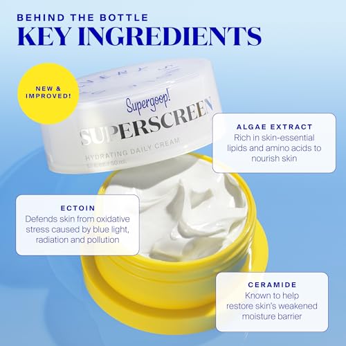 Supergoop! Superscreen - 1.7 fl oz - SPF 40 PA+++ Hydrating Daily Moisturizer Sunscreen - Protection from UV Rays + Helps Filter Pollution & Blue