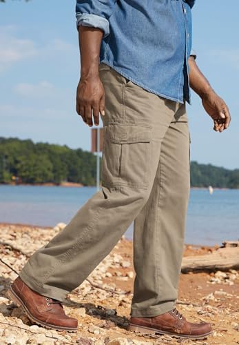 Boulder Creek by Kingsize Men's Big & Tall Renegade Side-Elastic Waist Cargo Pants
