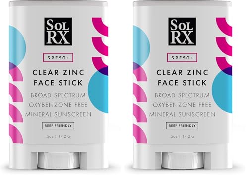 SolRX MINERAL SPF 50 Zinc Oxide Sunscreen Stick, Clear Non-Greasy Face | Solrx Sunscreen Is Designed For Healthy Outdoor Activities Like Running, Swimming, Cycling, Triathlon, Diving, And Surfing