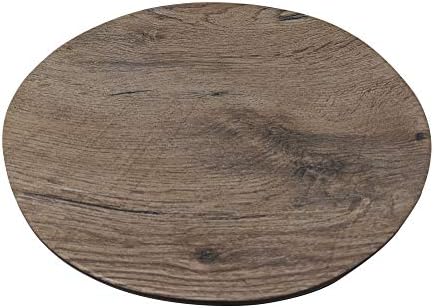 Gianna's Home 12 Piece Rustic Farmhouse Melamine Heavy Weight Plastic Dinnerware Set Wood Grain