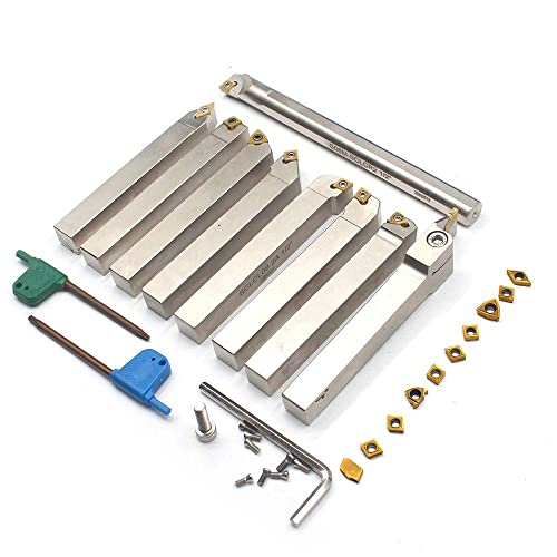 OSCARBIDE 9 pcs 1/2"Shank Nickel Plated Metal Lathe Tool & Boring Bar Set