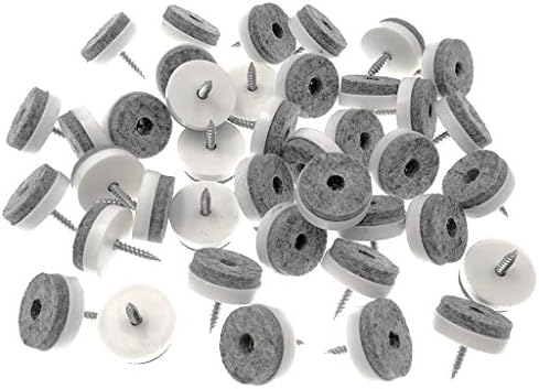 40pcs Screw-on Furniture Felt Pad Chair Glide Slider Hardwood Floor Protector for Wooden Leg Feet of Chair Table Furniture(Φ20mm or 0.8";Brown)