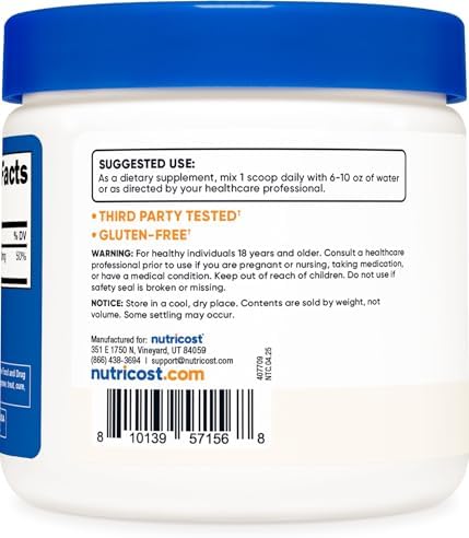 Nutricost Magnesium Glycinate Powder (250 Grams) Unflavored