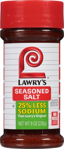 Lawry’s Seasoned Salt, 25% Less Sodium, No MSG Added, Kosher Certified, Staple, Versatile, All-Purpose Seasoning to Shake on Beef, Pork, or Poultry, 8 oz
